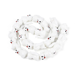 Белый Бусины ручной работы ухабистой бисер нитей, кошка, белые, 22~23x13~14x16~18 мм, отверстие : 1.5 мм, около 20 шт / нитка, 17.24 дюйм (43.8 см)