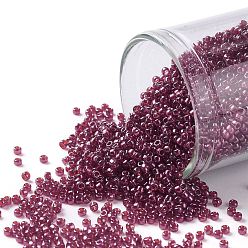(332) Gold Luster Raspberry Круглые бусины toho, японский бисер, (332) малина с золотым блеском, 15/0, 1.5 мм, отверстие : 0.7 мм, Около 3000 шт / 10 г
