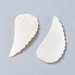 Coquillage D'eau Douce Coquille eau douce naturelle cabochons, ailier, 55x25x2~3mm