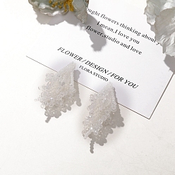 Белый Стеклянные подвески из бисера, общие чары каллилии, белые, 40x20 мм