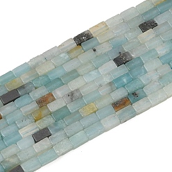 Flower Amazonite Natural Flower Amazonite Beads Strands, Cuboid, 4~5x2.5x2~2.5mm, Hole: 0.7mm, about 82pcs/strand, 14.96 inch(38cm)