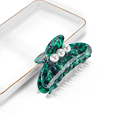 Зеленый Заколки для волос в форме когтей из ацетата целлюлозы, аксессуары для волос для женщин и девочек, зелёные, 98x50 мм