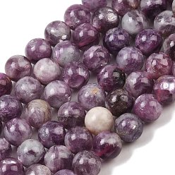 Лепидолит Натуральный лепидолит / пурпурный слюдяный камень бисер пряди, круглые, 10.5 мм, отверстие : 0.8 мм, около 37 шт / нитка, 15.35'' (39 см)