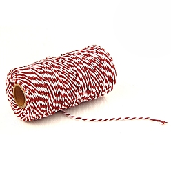 FireBrick 100M Macrame 2-Ply Cotton Braid Thread, with Spool, Round, FireBrick, 2mm, about 109.36 Yards(100m)/Roll
