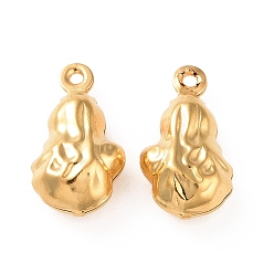 Golden 304 Stainless Steel Pendants, Peanut Charms, Golden, 15.2x8.3x5.2mm, Hole: 1mm