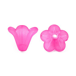 Camellia Frosted Acrylic Beads, Flower, Camellia, 10x13.5mm, Hole: 1.8mm, about 1600pcs/500g
