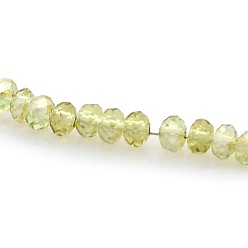 Yellow Green Pearl Luster Plated Faceted Rondelle Glass Beads Strands, Yellow Green, 3x2mm, Hole: 1mm, about 198pcs/strand, 15.7 inch