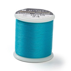 Dark Turquoise MIYUKI Beading Nylon Thread B, 330 DTEX/0.203mm/0.008", for Seed Beads, #24, Dark Turquoise, 0.16mm, 55 yards(50 meters)/roll