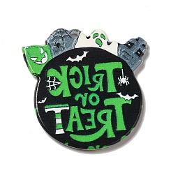 Word Opaque Double-sided Printed Acrylic Pendants, for Halloween, Word, 35x35x2mm, Hole: 1.8mm