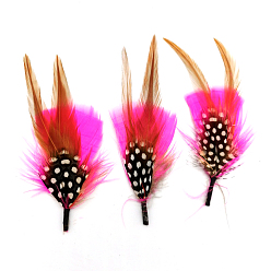 Fuchsia Feather Ornament Accessories, for DIY Masquerade Masks, Costume Feather Hat, Hair Accessories, Fuchsia, 80~100mm