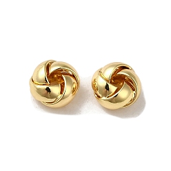 Real 18K Gold Plated Brass Beads, Knot Twist, Real 18K Gold Plated, 6x3.5mm, Hole: 1.6mm