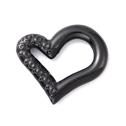 Gunmetal Ion Plating(IP) 304 Stainless Steel Linking Rings, Asymmetrical Heart, Gunmetal, 17.5x21x2.5mm, Inner Diameter: 5.5x14mm