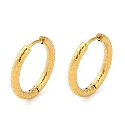 Настоящее золото 18K Ионное покрытие (ip) 304 серьги-обручи из нержавеющей стали, реальный 18 k позолоченный, 18x2.5 мм
