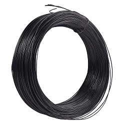 Black Round Iron Wires, with Rubber Covered, Black, 18 Gauge, 1mm, about 600 Feet(200 yards)/roll
