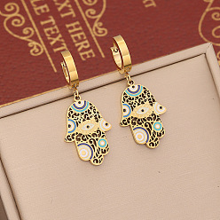 3# Earrings Unique Hand Palm Necklace with Oil Drop Eye Pendant and Chic Charm N1071