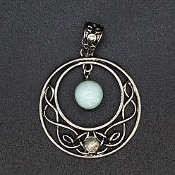 Амазонит Природные подвески амазонит, плоско-круглые, 35x31 мм