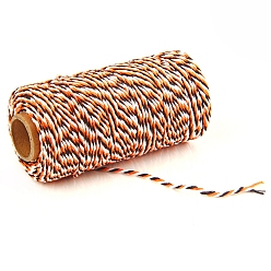 Orange 100M Macrame 2-Ply Cotton Braid Thread, with Spool, Round, Orange, 2mm, about 109.36 Yards(100m)/Roll