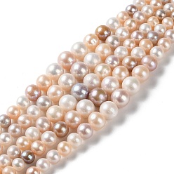PeachPuff Natural Cultured Freshwater Pearl Beads Strands, Gradient Potato, PeachPuff, 3.5~8.5x3.5~11mm, Hole: 0.5mm, about 87pcs/strand, 16.14~16.34 inch(41~41.5cm)