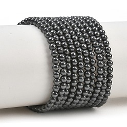 Black Stone Natural Black Stone Beads Strands, Smooth Round, 3mm, Hole: 0.5mm, about 134pcs/strand, 15.94''(40.5cm)