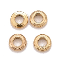 Oro Revestimiento iónico (ip) 304 cuentas espaciadoras de acero inoxidable, buñuelo, dorado, 4x1 mm, agujero: 2 mm