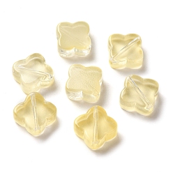 Yellow Transparent Glass Beads, Rhombus, Yellow, 11.5x11.5x4.5mm, Hole: 1.2mm