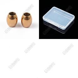 Golden 40Pcs Barrel 304 Stainless Steel Spacer Beads, Golden, 7x6mm, Hole: 3mm