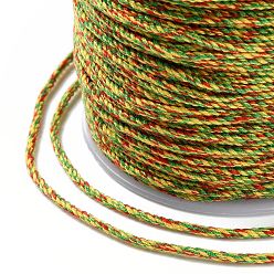 Yellow Green Macrame Cotton Cord, Braided Rope, with Plastic Reel, for Wall Hanging, Crafts, Gift Wrapping, Yellow Green, 1.2mm, about 49.21 Yards(45m)/Roll