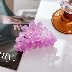 Violet Flower Shape Large Claw Hair Clips, Cellulose Acetate Ponytail Hair Clip for Girls Women, Violet, 80x50x42mm