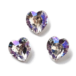 Лунный Свет K 9 кабошоны из стеклянного страза, задние и задние, сердце, лунный свет, 5.5x5x3 мм