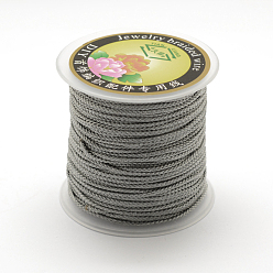 Gray Braided Nylon Threads, Gray, 2mm, about 25.15 yards(23m)/roll