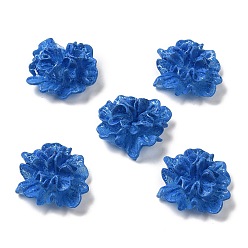 Dodger Blue Opaque Resin Cabochons, Flower, Dodger Blue, 23x24.5x11mm