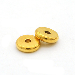 Golden 304 Stainless Steel Beads, Disc/Flat Round, Golden, 8x2mm, Hole: 2mm