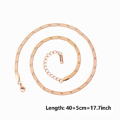 Розовое Золото 304 ожерелья из змеиной стали из нержавеющей стали, розовое золото , 15.75 дюйм (40 см)