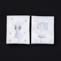 White DIY Silicone Craft Doll Body Mold, for Fondant, Polymer Clay Making, Epoxy Resin, Doll Making, Body, White, 80x65x27mm