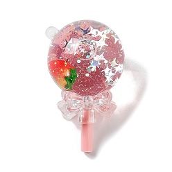 Cerise Acrylic Pendants, with Plastic, Lollipop, Cerise, 64x38mm, Hole: 2mm