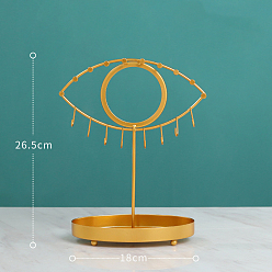 Eye Iron Jewelry Stand Holder, Storage Stand for Ring Earring Necklace Bracelet, for Home Desktop Decoration, Eye, 18x26.5cm