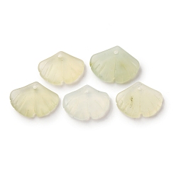 Сюянь Нефрит Натуральные ксюянские нефритовые подвески, подвески из листьев гинкго, 15x19x3~4 мм