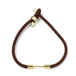 Кокосово-Коричневый 3мм круглые нейлоновые миланские шнуры для изготовления ожерелий, с латунной фурнитурой , золотые, долговечный, стойки покрытие, кокосового коричневый, 8.03 дюйм (20.4 см)