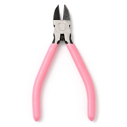 Pink Steel Jewelry Pliers, with Plastic Handle Cover, Side Cutter Pliers, Pink, 13.1x7.15x1.05cm