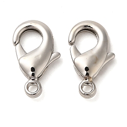 Платина Стойки обшивки латунь когтя омара застежками, долговечный, без свинца и без кадмия, платина, 12x7x2.8 мм, отверстие : 1.4 мм