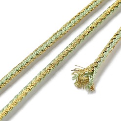 Dark Sea Green 14M Duotone Polyester Braided Cord, Round, Dark Sea Green, 2.5mm, about 15.31 Yards(14m)/Roll