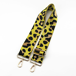 Yellow Leopard Print Pattern Polyester Adjustable Wide Shoulder Strap, with Swivel Clasps, for Bag Replacement Accessories, Light Gold, Yellow, 80~130x5cm