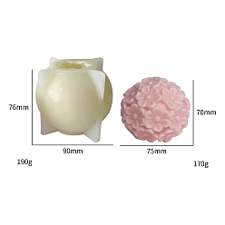 Beige Flower Food Grade DIY Silicone Candle Molds, For Candle Making, Beige, 9x7.6cm