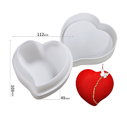 Heart Heart Soap Food Grade Silicone Molds, for DIY Soap Craft Making, Heart Pattern, 108x112x49mm