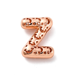 Letter Z Латунные подвески, стойки покрытие, долговечный, без кадмия и без свинца, подвески с полыми буквами, Письмо Z, 22x16.5x7.5 мм, отверстие : 4.7x3 мм