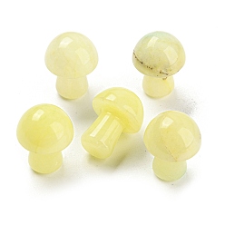 Champagne Yellow Handmade Dyed Natural Jade Display Decorations, Home Decoration, Mushroom, Champagne Yellow, 21x16mm