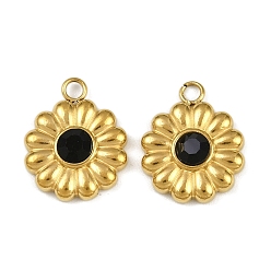 Реактивный Самолет 304 прелести нержавеющей стали, со стразами, цветочный шарм, реальный 18 k позолоченный, ионное покрытие (ip), струя, 14.5x11.5x3.5 мм, отверстие : 1.8 мм