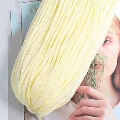 Light Goldenrod Yellow Polyester Hollow Yarn for Crocheting, Ice Linen Silk Hand Knitting Light Body Yarn, Summer Sun Hat Yarn for DIY Cool Hat Shoes Bag Cushion, Light Goldenrod Yellow, 3mm, about 218.72 Yards(200m)/Skein