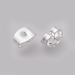 Silver 304 Stainless Steel Ear Nuts, Butterfly Earring Backs for Post Earrings, Silver Color Plated, 6x4.5x3mm, Hole: 0.8~1mm