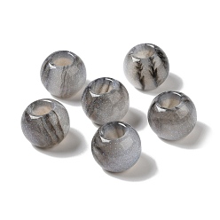 Light Grey Resin Glitter Large Hole Beads, Rondelle, Light Grey, 19.5x15.5mm, Hole: 8.5mm
